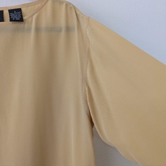 August Silk Butter Yellow 100% Silk Lightweight Oversized Tunic sz S/OS - Picture 6 of 8